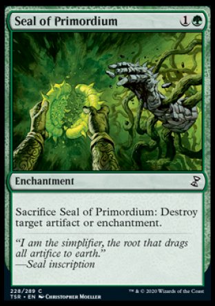 (228/289) Magic The Gathering Time Spiral Remastered Single: Seal of Primordium  Common