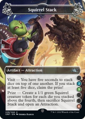 (228) Magic The Gathering Unfinity Single: Squirrel Stack (V.5) Holo Uncommon