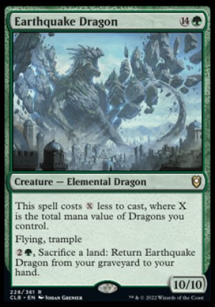 (228) Magic The Gathering Commander Legends: Battle for Baldur's Gate Single: Earthquake Dragon  Rare