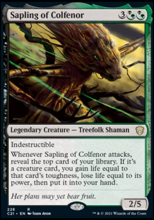 (228) Magic The Gathering Commander: Strixhaven Single: Sapling of Colfenor Holo Rare