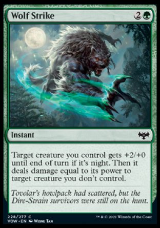 (228) Magic The Gathering Innistrad: Crimson Vow Single: Wolf Strike Holo Common