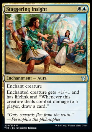 (228/254) Magic The Gathering Theros Beyond Death Single: Staggering Insight Holo Uncommon