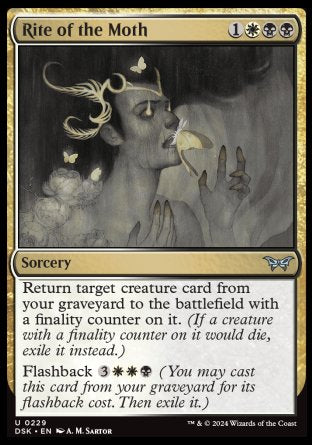 (229) Magic The Gathering Duskmourn: House of Horror Single: Rite of the Moth Holo Uncommon