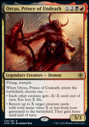 (229) Magic The Gathering Adventures in the Forgotten Realms Single: Orcus, Prince of Undeath  Rare