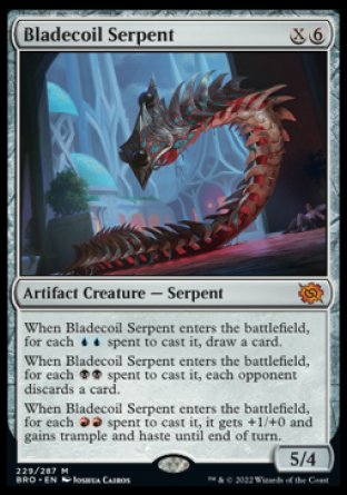 (229) Magic The Gathering The Brothers' War Single: Bladecoil Serpent Holo Mythic