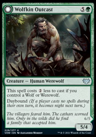 (229) Magic The Gathering Innistrad: Crimson Vow Single: Wolfkin Outcast // Wedding Crasher Holo Uncommon