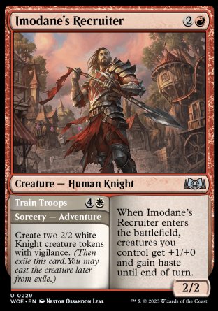 (229) Magic The Gathering Wilds of Eldraine Single: Imodane's Recruiter // Train Troops  Uncommon