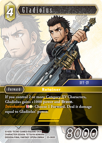 (063) Final Fantasy TCG Hidden Trials Single: Gladiolus (23-063) Holo Common