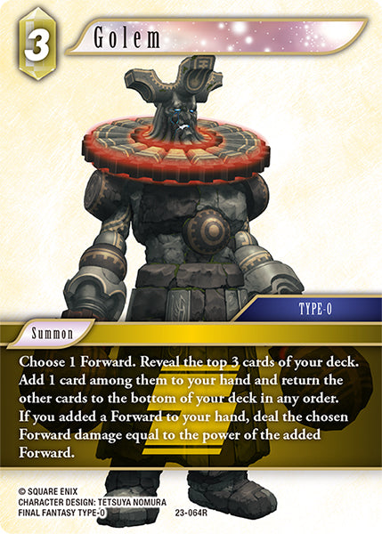 (064) Final Fantasy TCG Hidden Trials Single: Golem (23-064) Holo Rare