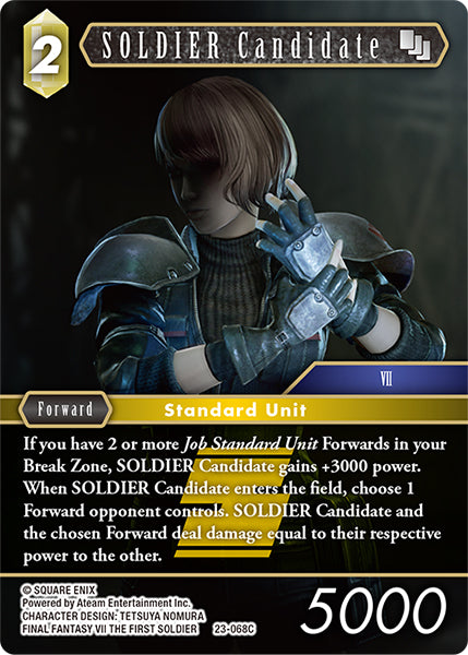 (068) Final Fantasy TCG Hidden Trials Single: SOLDIER Candidate (23-068) Holo Common