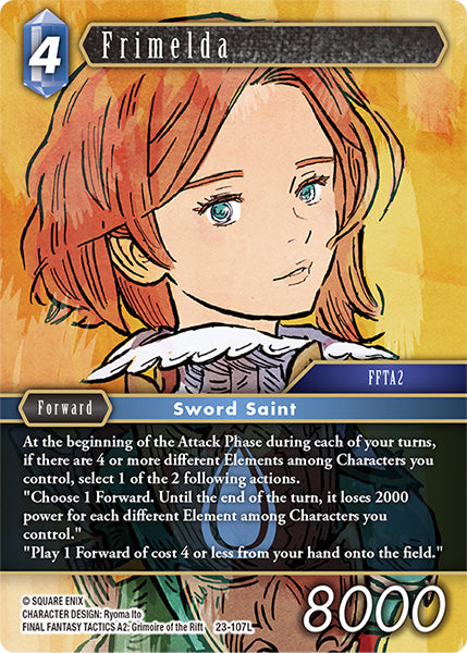 (107) Final Fantasy TCG Hidden Trials Single: Frimelda (23-107) (V.1)  Legend