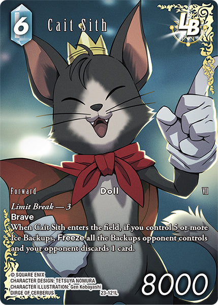 (121) Final Fantasy TCG Hidden Trials Single: Cait Sith (23-121) (V.2) Holo Legend