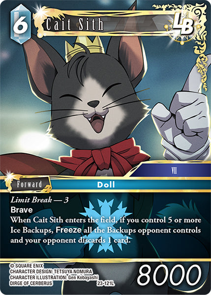 (121) Final Fantasy TCG Hidden Trials Single: Cait Sith (23-121) (V.1) Holo Legend