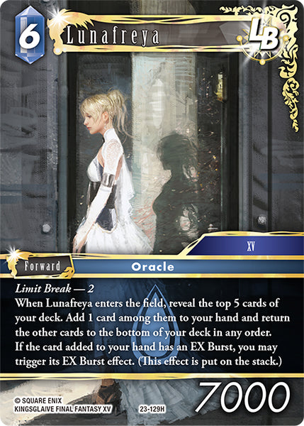 (129) Final Fantasy TCG Hidden Trials Single: Lunafreya (23-129) Holo Hero