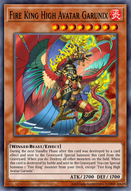 (194) YuGiOh TCG RA04: Quarter Century Stampede Single: Fire King High Avatar Garunix (V.2 - Quarter Century Secret Rare)  Quarter Century Secret Rare