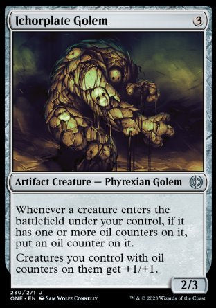 (230) Magic The Gathering Phyrexia: All Will Be One Single: Ichorplate Golem Holo Uncommon