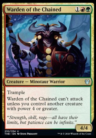 (230/254) Magic The Gathering Theros Beyond Death Single: Warden of the Chained Holo Uncommon