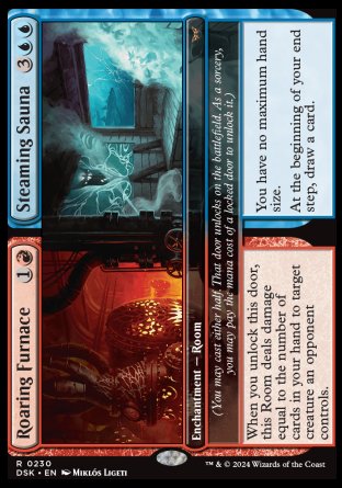 (230) Magic The Gathering Duskmourn: House of Horror Single: Roaring Furnace // Steaming Sauna Holo Rare