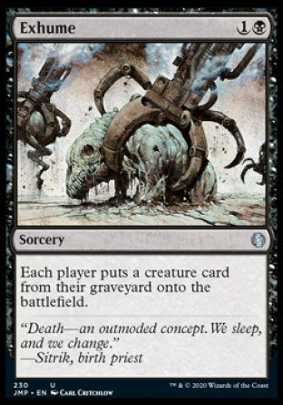 (230) Magic The Gathering Jumpstart Single: Exhume  Uncommon