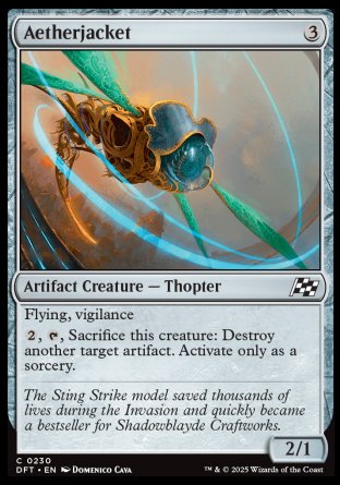 (230) Magic The Gathering Aetherdrift Single: Aetherjacket Holo Common
