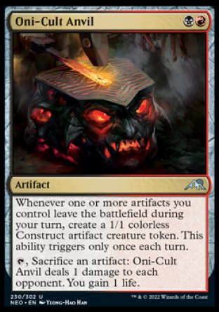 (230) Magic The Gathering Kamigawa: Neon Dynasty Single: Oni-Cult Anvil  Uncommon