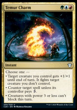 (230/322) Magic The Gathering Commander: Ikoria Single: Temur Charm  Uncommon