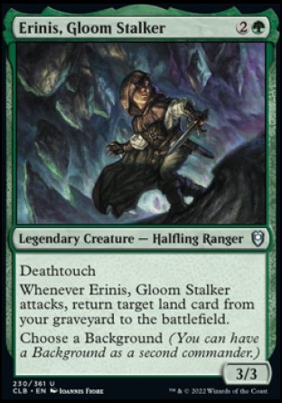 (230) Magic The Gathering Commander Legends: Battle for Baldur's Gate Single: Erinis, Gloom Stalker Holo Uncommon