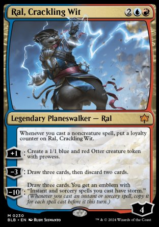 (230) Magic The Gathering Bloomburrow Single: Ral, Crackling Wit Holo Mythic