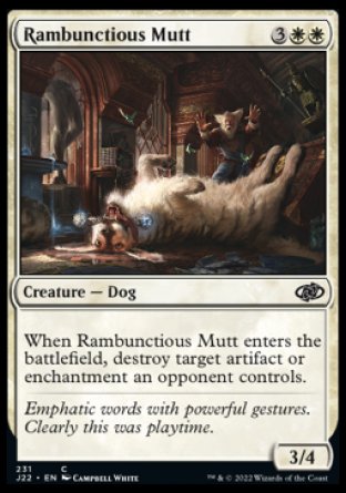 (231) Magic The Gathering Jumpstart 2022 Single: Rambunctious Mutt  Common