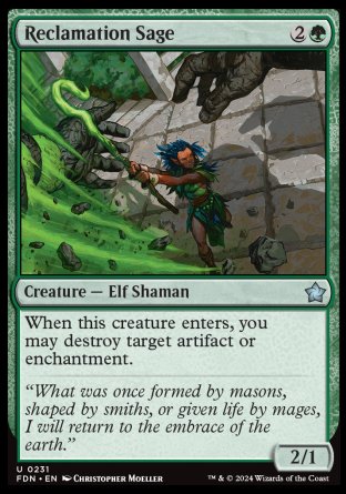 (231) Magic The Gathering Magic: The Gathering Foundations Single: Reclamation Sage Holo Uncommon