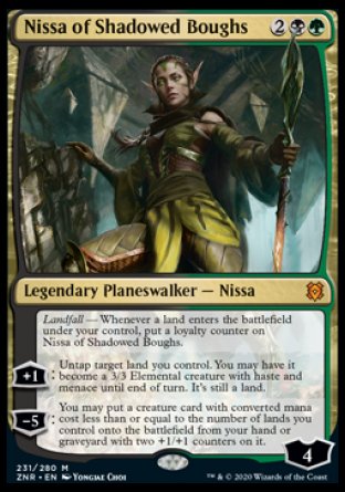(231) Magic The Gathering Zendikar Rising: Promos Single: Nissa of Shadowed Boughs (V.1) Holo Mythic