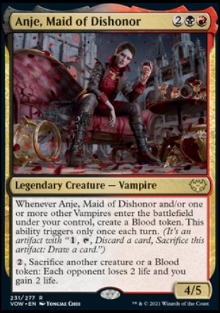 (231) Magic The Gathering Innistrad: Crimson Vow Single: Anje, Maid of Dishonor Holo Rare