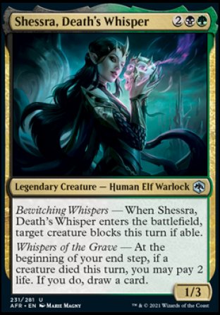 (231) Magic The Gathering Adventures in the Forgotten Realms Single: Shessra, Death's Whisper Holo Uncommon