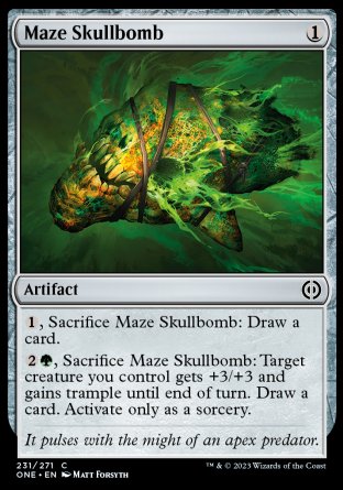 (231) Magic The Gathering Phyrexia: All Will Be One Single: Maze Skullbomb Holo Common