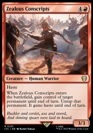 (231) Magic The Gathering Commander: The Lord of the Rings: Tales of Middle-earth Single: Zealous Conscripts  Rare