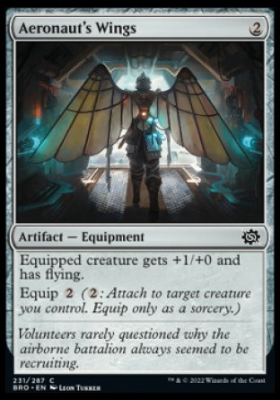 (231) Magic The Gathering The Brothers' War Single: Aeronaut's Wings Holo Common