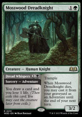 (231) Magic The Gathering Wilds of Eldraine Single: Mosswood Dreadknight // Dread Whispers Holo Rare