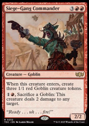 (232) Magic The Gathering Commander: Tarkir: Dragonstorm Single: Siege-Gang Commander  Rare