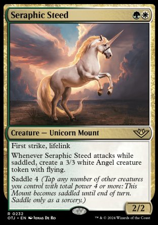 (232) Magic The Gathering Outlaws of Thunder Junction Single: Seraphic Steed  Holo Rare