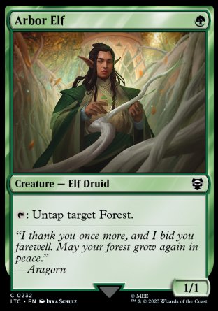 (232) Magic The Gathering Commander: The Lord of the Rings: Tales of Middle-earth Single: Arbor Elf  Common