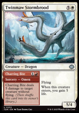(232) Magic The Gathering Tarkir: Dragonstorm Single: Twinmaw Stormbrood // Charring Bite  Uncommon