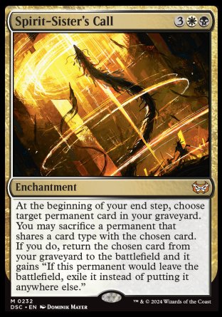 (232) Magic The Gathering Commander: Duskmourn: House of Horror Single: Spirit-Sister's Call  Mythic