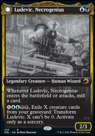 (233) Magic The Gathering Innistrad: Double Feature Single: Ludevic, Necrogenius // Olag, Ludevic's Hubris  Rare