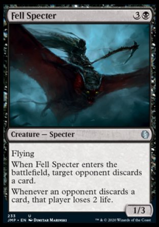 (233) Magic The Gathering Jumpstart Single: Fell Specter  Uncommon
