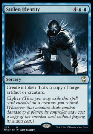 (233) Magic The Gathering Commander: Streets of New Capenna Single: Stolen Identity  Rare