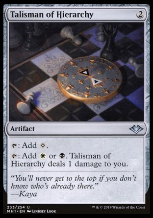 (233/254) Magic The Gathering Modern Horizons Single: Talisman of Hierarchy  Uncommon