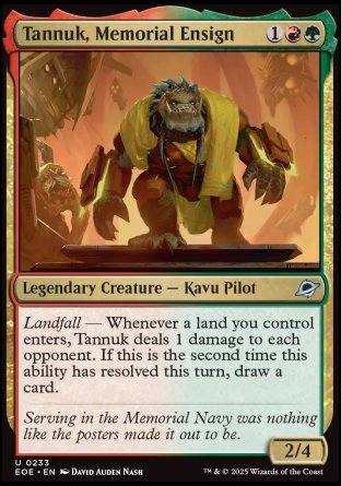(233) Magic The Gathering Edge of Eternities Single: Tannuk, Memorial Ensign Holo Uncommon