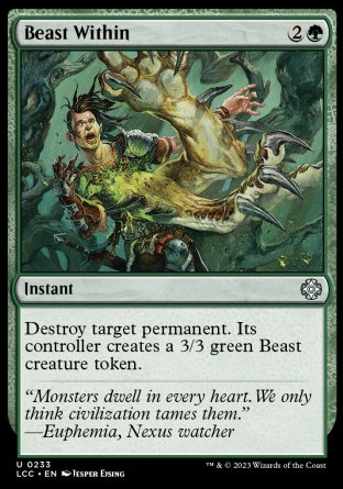 (233) Magic The Gathering Commander: The Lost Caverns of Ixalan Single: Beast Within  Uncommon