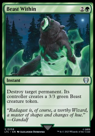 (234) Magic The Gathering Commander: The Lord of the Rings: Tales of Middle-earth Single: Beast Within  Uncommon