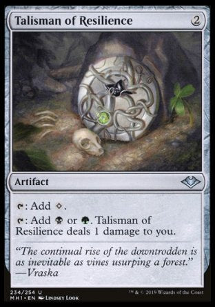 (234/254) Magic The Gathering Modern Horizons Single: Talisman of Resilience  Uncommon